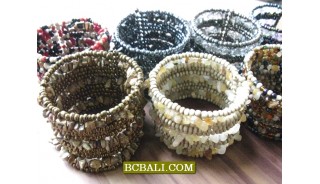 Beads Stones Cuff Bracelets Ethnic Women Fashion